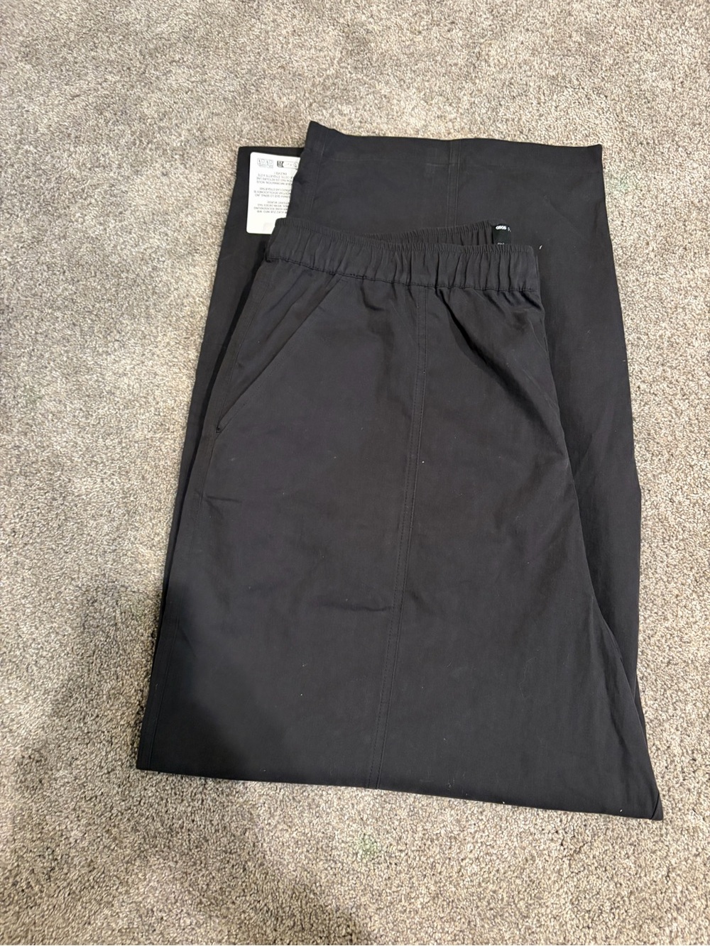 ASOS Men's Dark Grey Elastic-Waist Wide Leg Pants